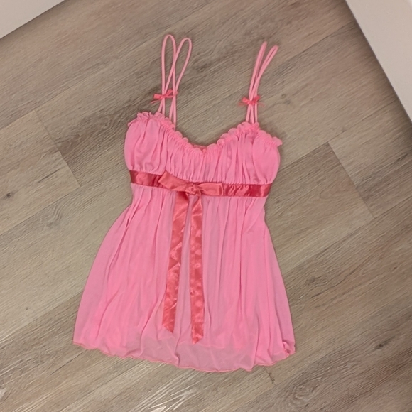 Victoria's Secret Other - Vintage Y2K Victorias Secret Pink Babydoll Nighty Lingerie M Sabrina Carpenter